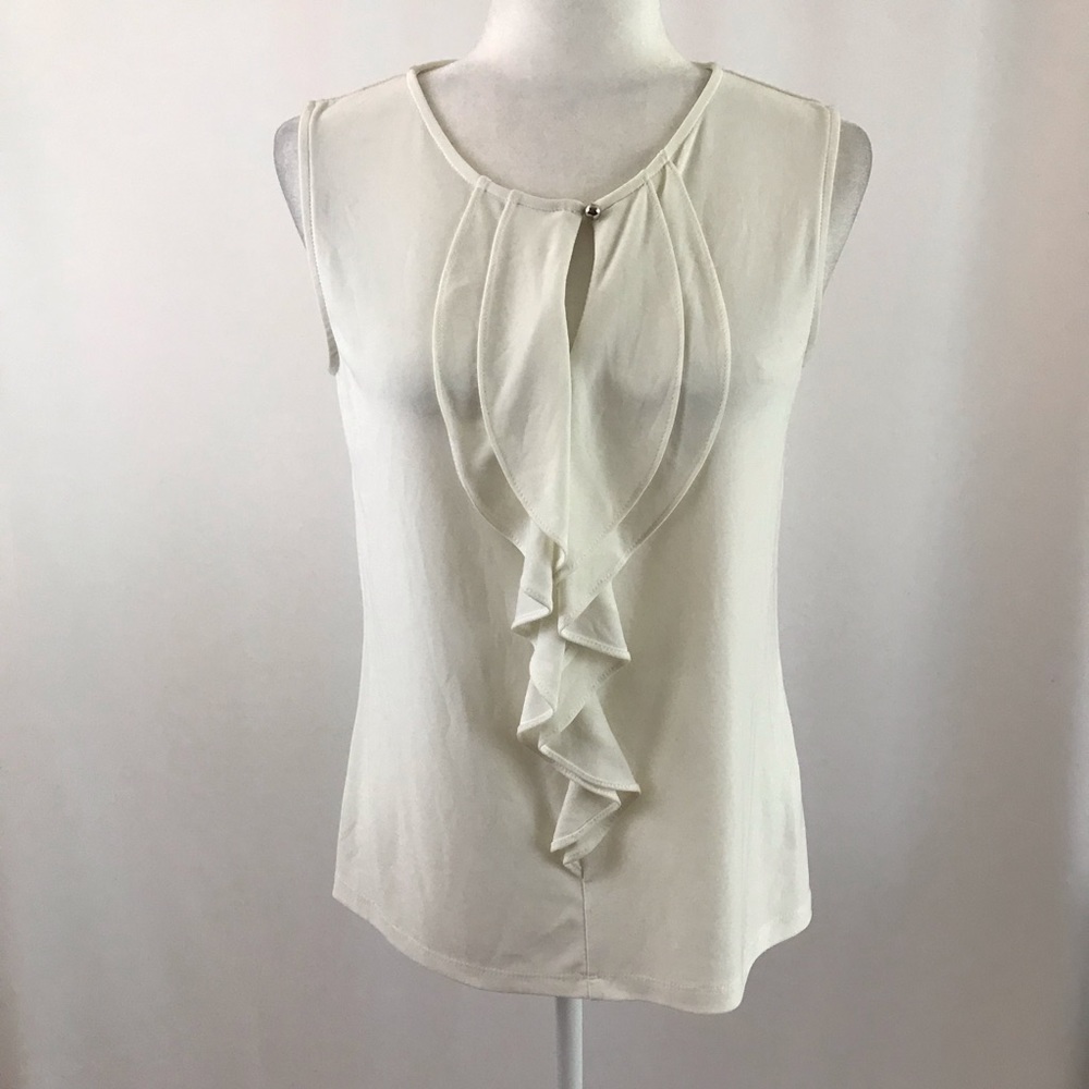 Sleeveless basic top w/ruffle ((item 6)